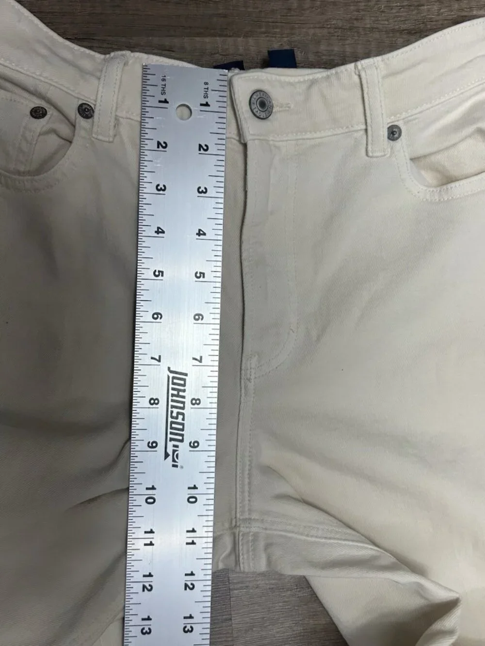 American Eagle Barrel Jeans Womens 6 Cream High Rise Ankle 31”x27.5”